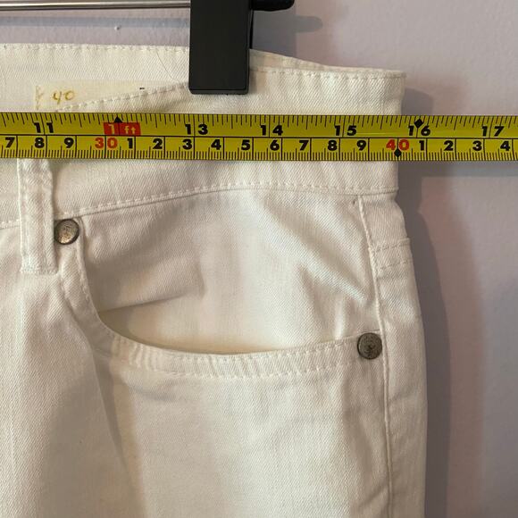 Eileen Fisher White Jeans Pants Mid Rise Skinny Tapered Straight Women's size 8 - Picture 8 of 13